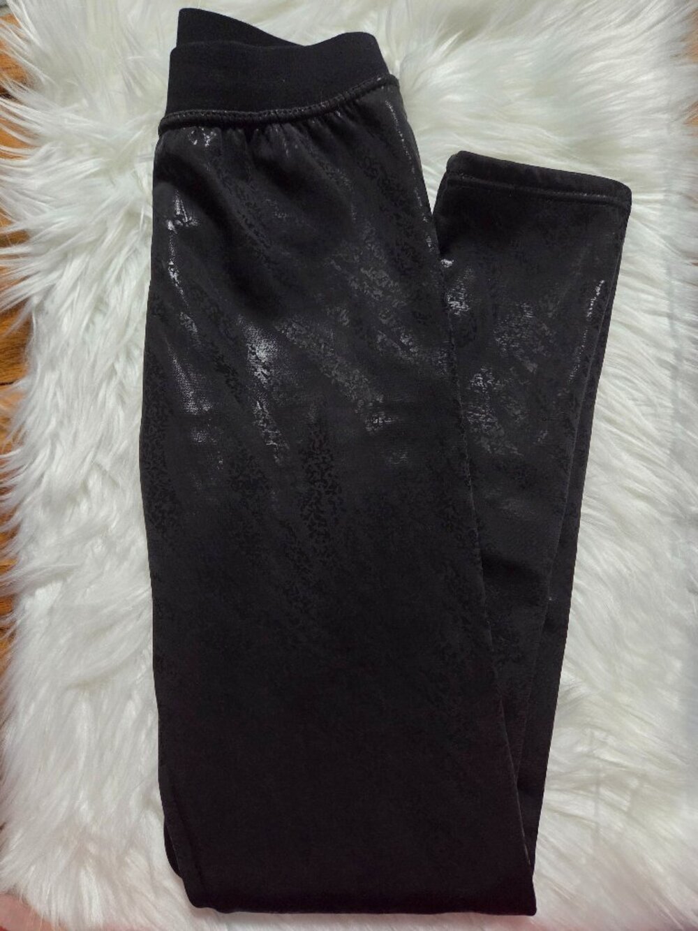 Warm Shiny Black Leggings